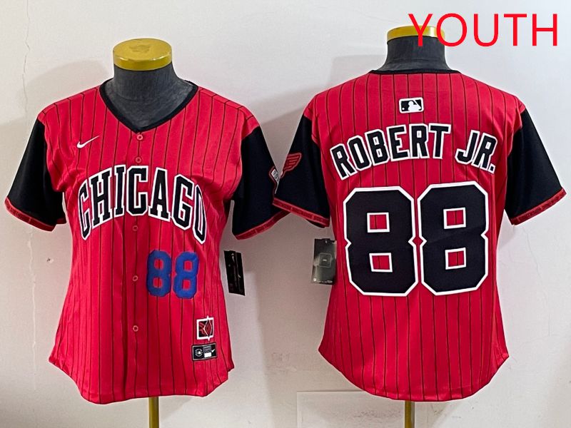 Youth 2025 Chicago White Sox 88 Robert jr Red Joint Name Nike MLB Jersey style 17